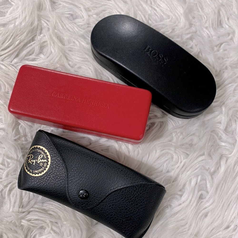 RAY Ban, Boss, Carolina Herrera - 3 sunglasses cases